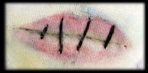 Ratgirl's lips sewed up by Annabel Lee using magic